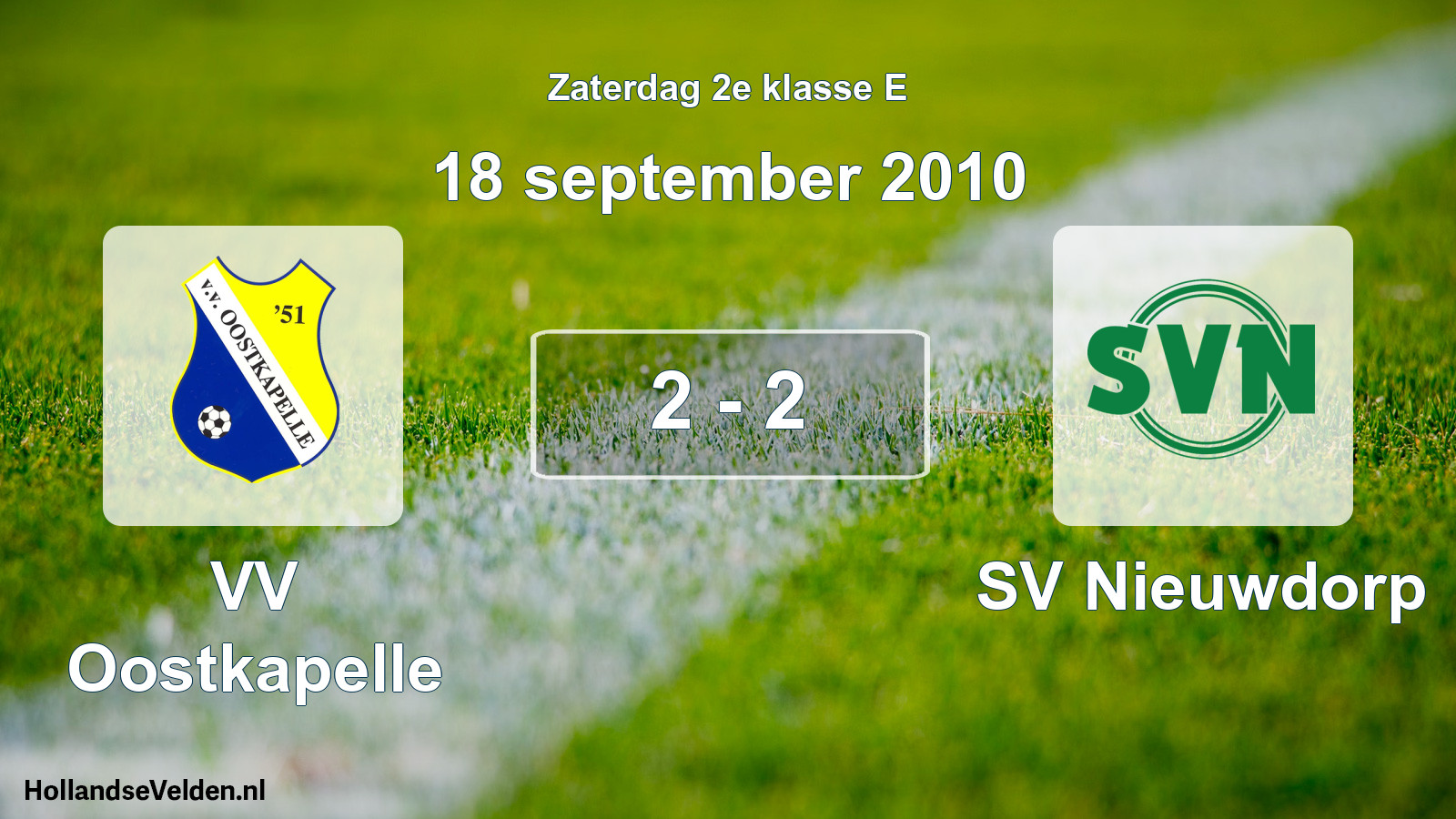 Total number of matches played: VV Oostkapelle - SV Nieuwdorp 2 - 2 (18 September 2010)