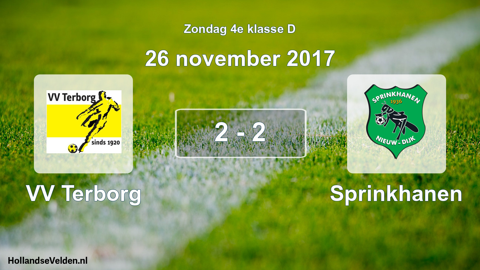 Total number of matches played: VV Terborg - Sprinkhanen 2 - 2 (26 November 2017)