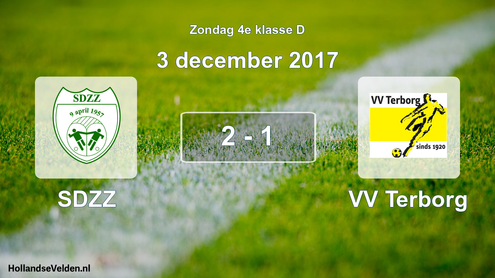 Total number of matches played: SDZZ - VV Terborg 2 - 1 (3 December 2017)