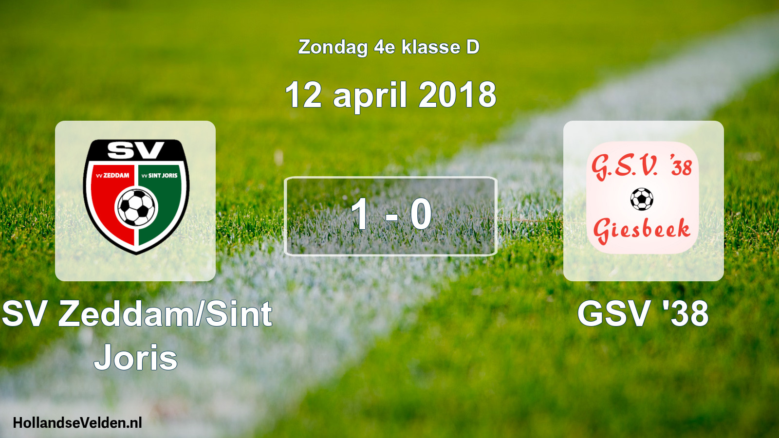 Total number of matches played: SV Zeddam/Sint Joris - GSV '38 1 - 0 (12 April 2018)