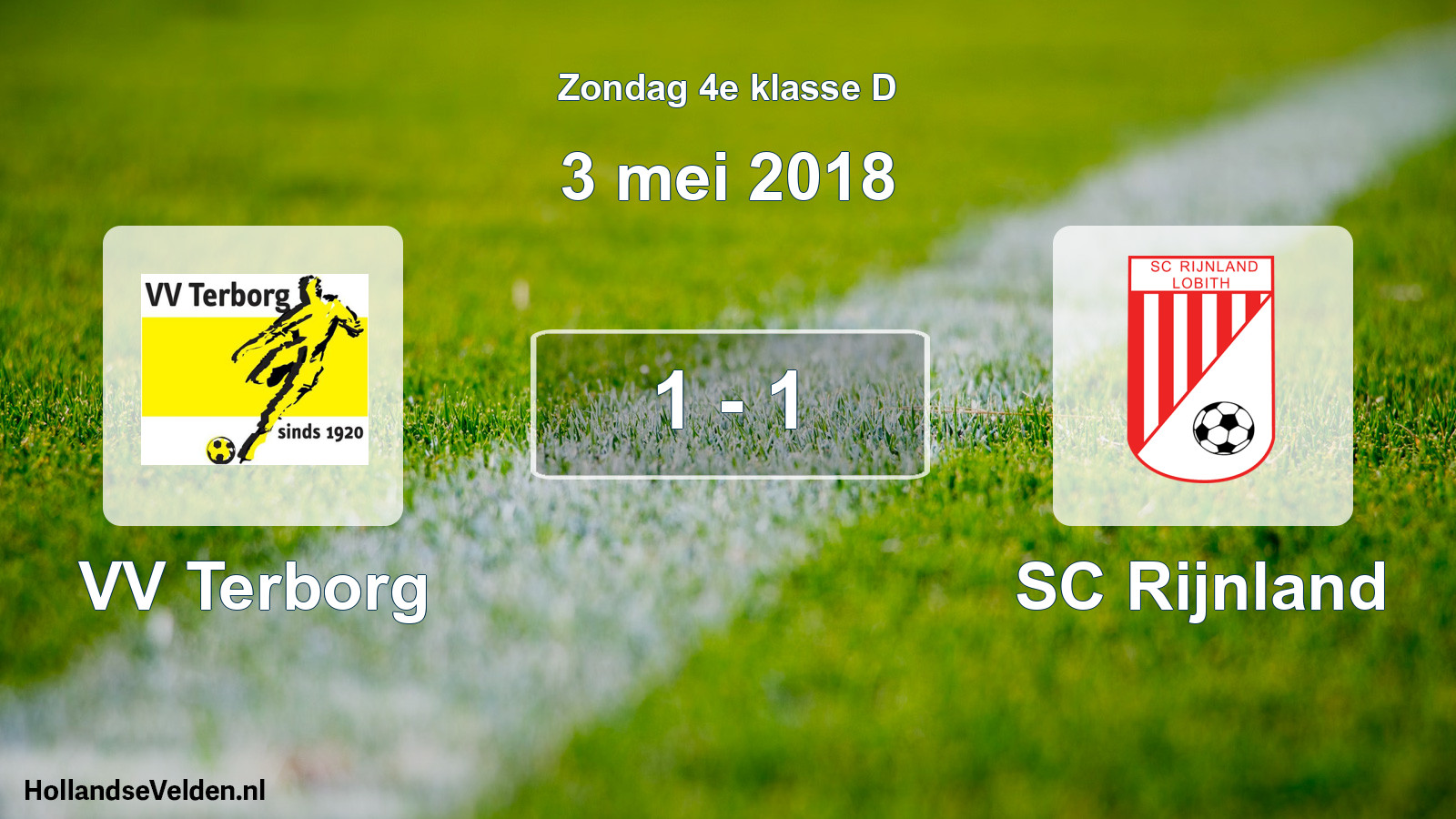 Total number of matches played: VV Terborg - SC Rijnland 1 - 1 (3 May 2018)