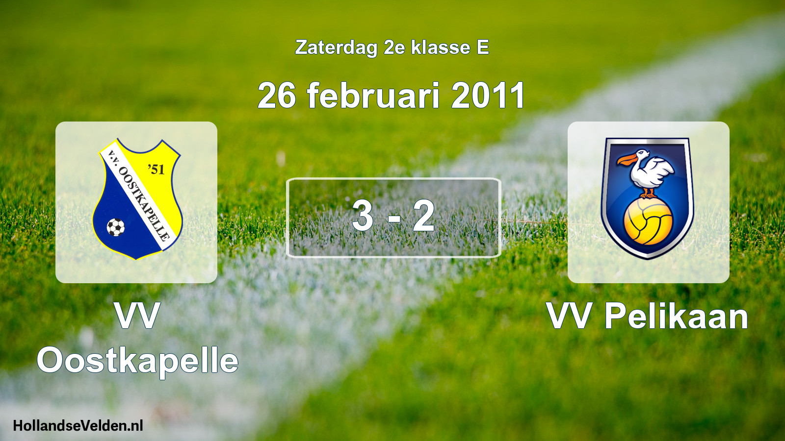 Total number of matches played: VV Oostkapelle - VV Pelikaan 3 - 2 (26 February 2011)