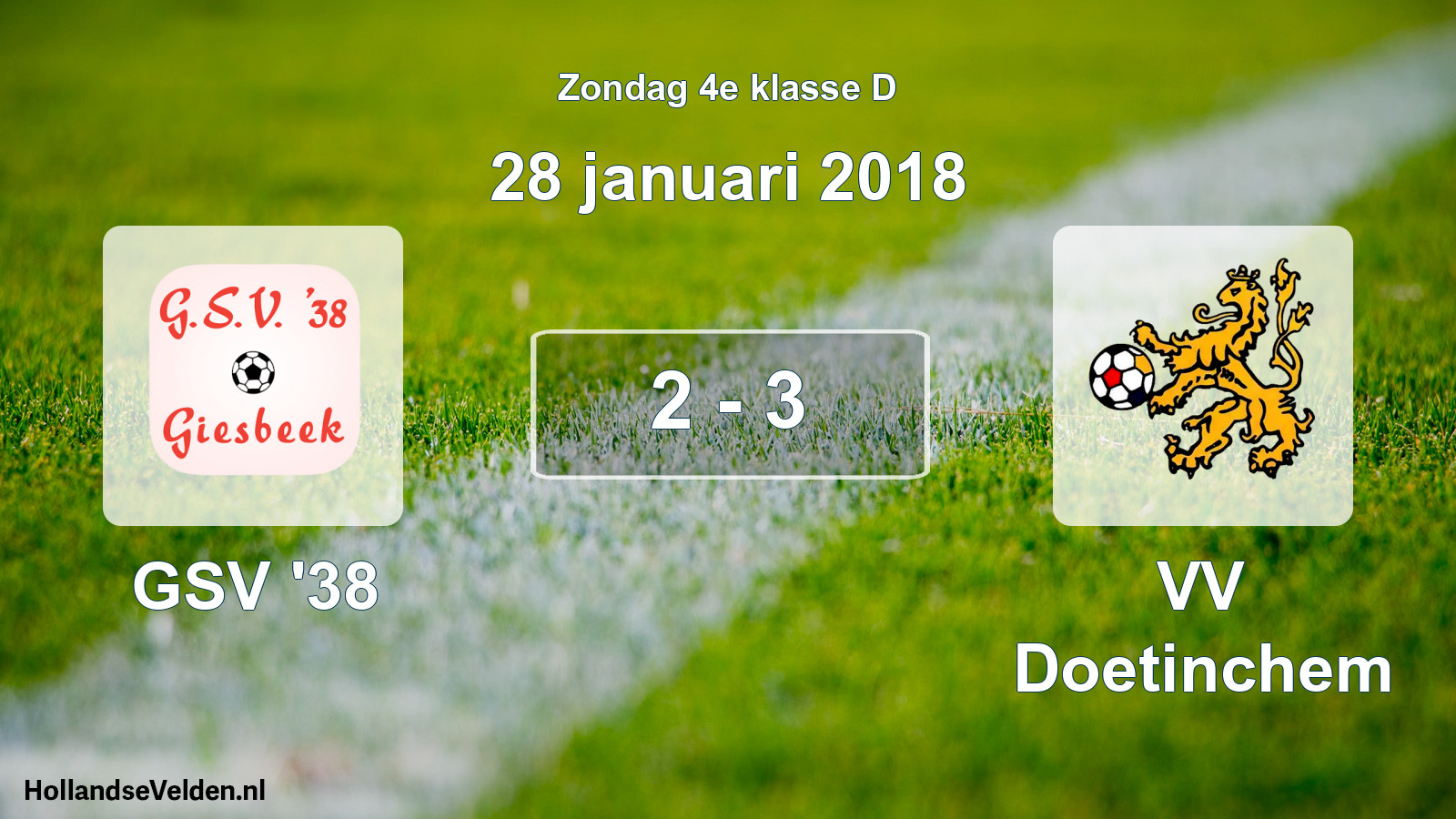 Total number of matches played: GSV '38 - VV Doetinchem 2 - 3 (28 January 2018)