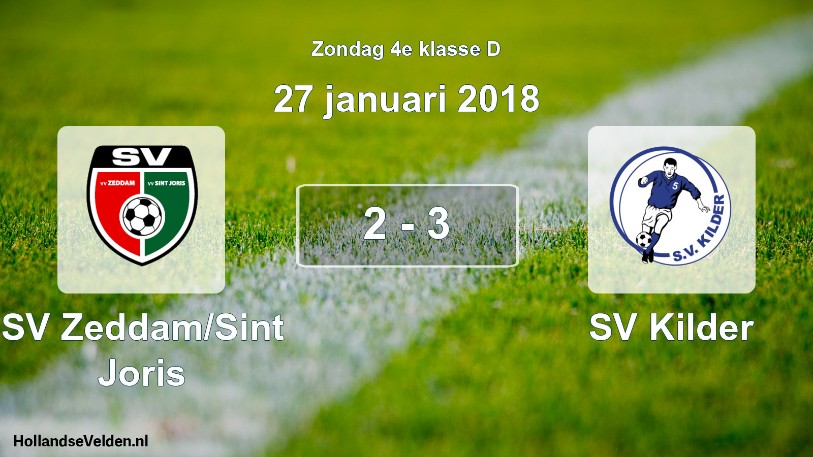 Total number of matches played: SV Zeddam/Sint Joris - SV Kilder 2 - 3 (27 January 2018)