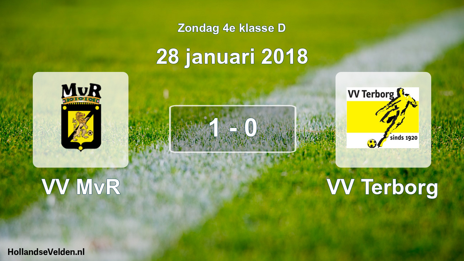 Total number of matches played: VV MvR - VV Terborg 1 - 0 (28 January 2018)