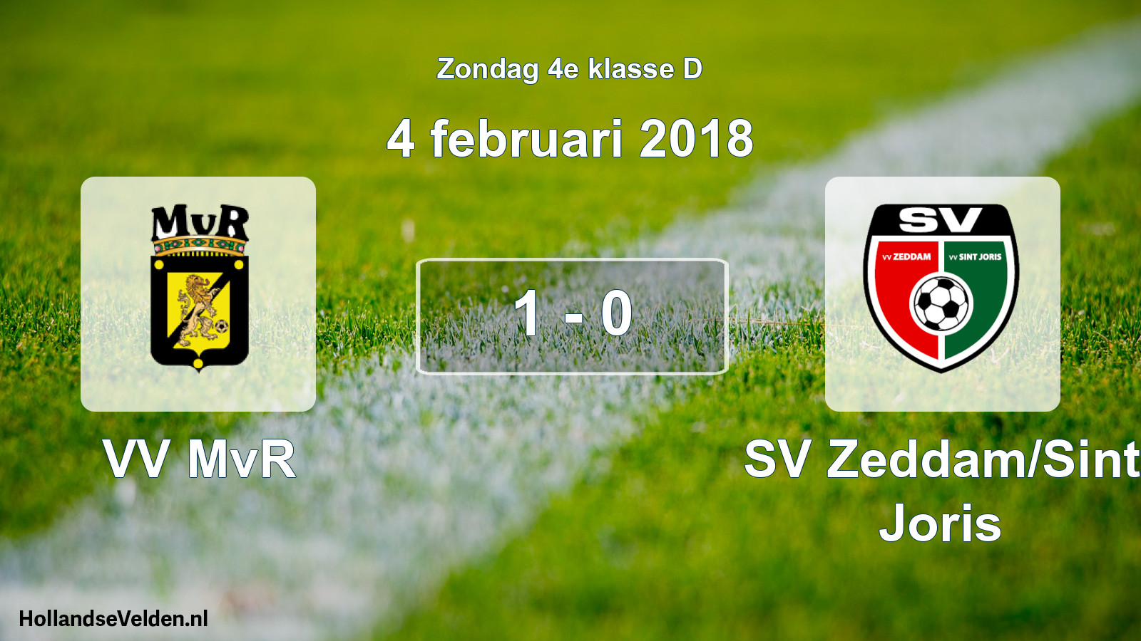 Total number of matches played: VV MvR - SV Zeddam/Sint Joris 1 - 0 (4 February 2018)
