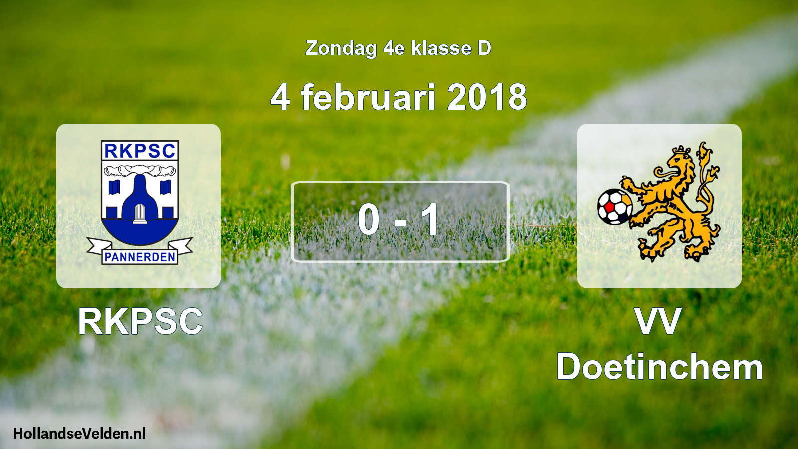Total number of matches played: RKPSC - VV Doetinchem 0 - 1 (4 February 2018)