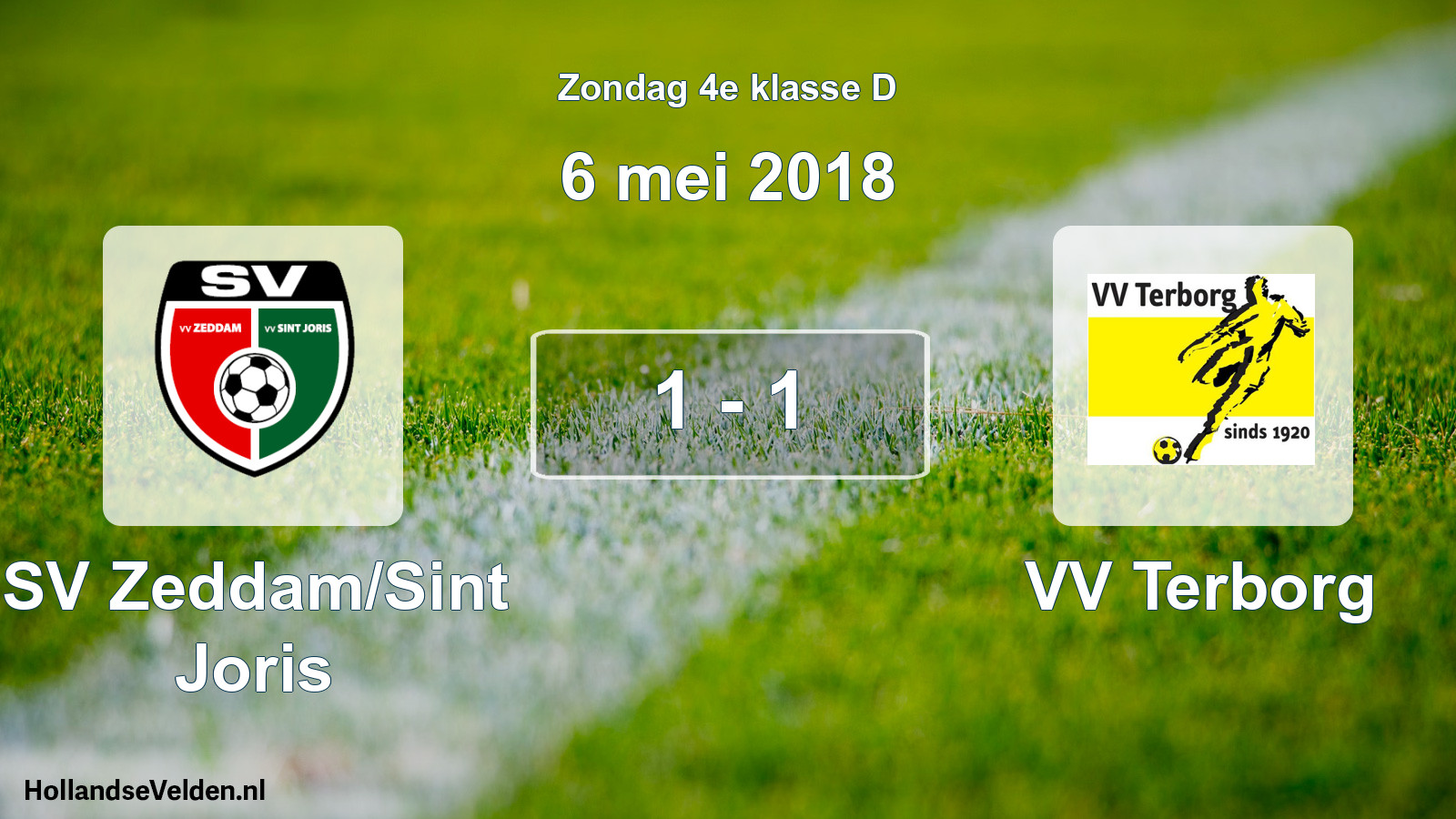 Total number of matches played: SV Zeddam/Sint Joris - VV Terborg 1 - 1 (6 May 2018)