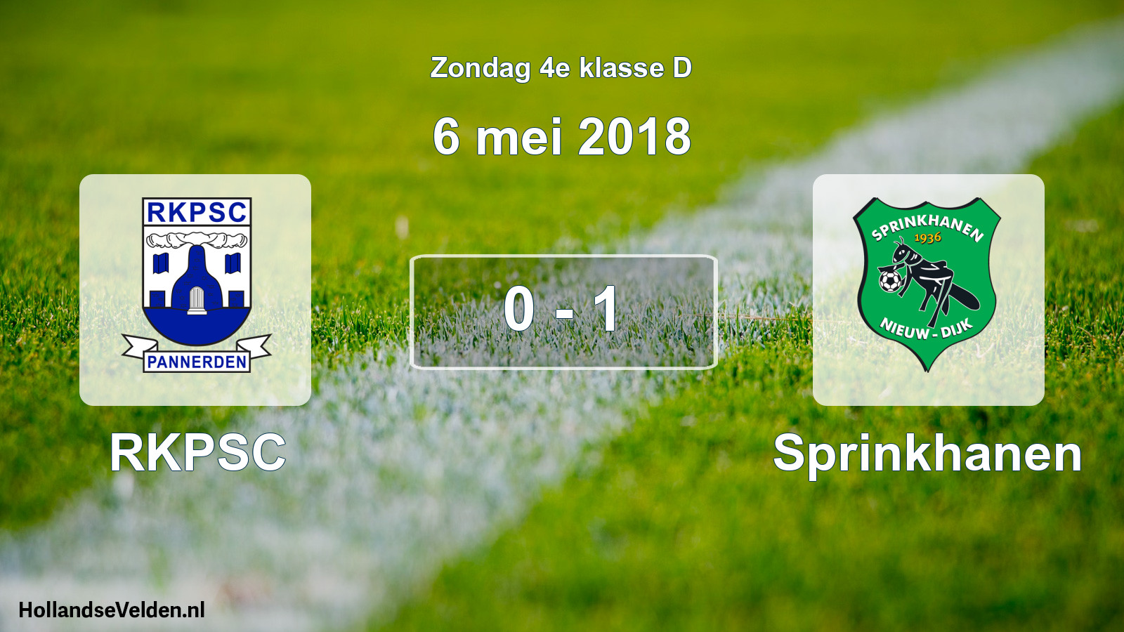 Total number of matches played: RKPSC - Sprinkhanen 0 - 1 (6 May 2018)
