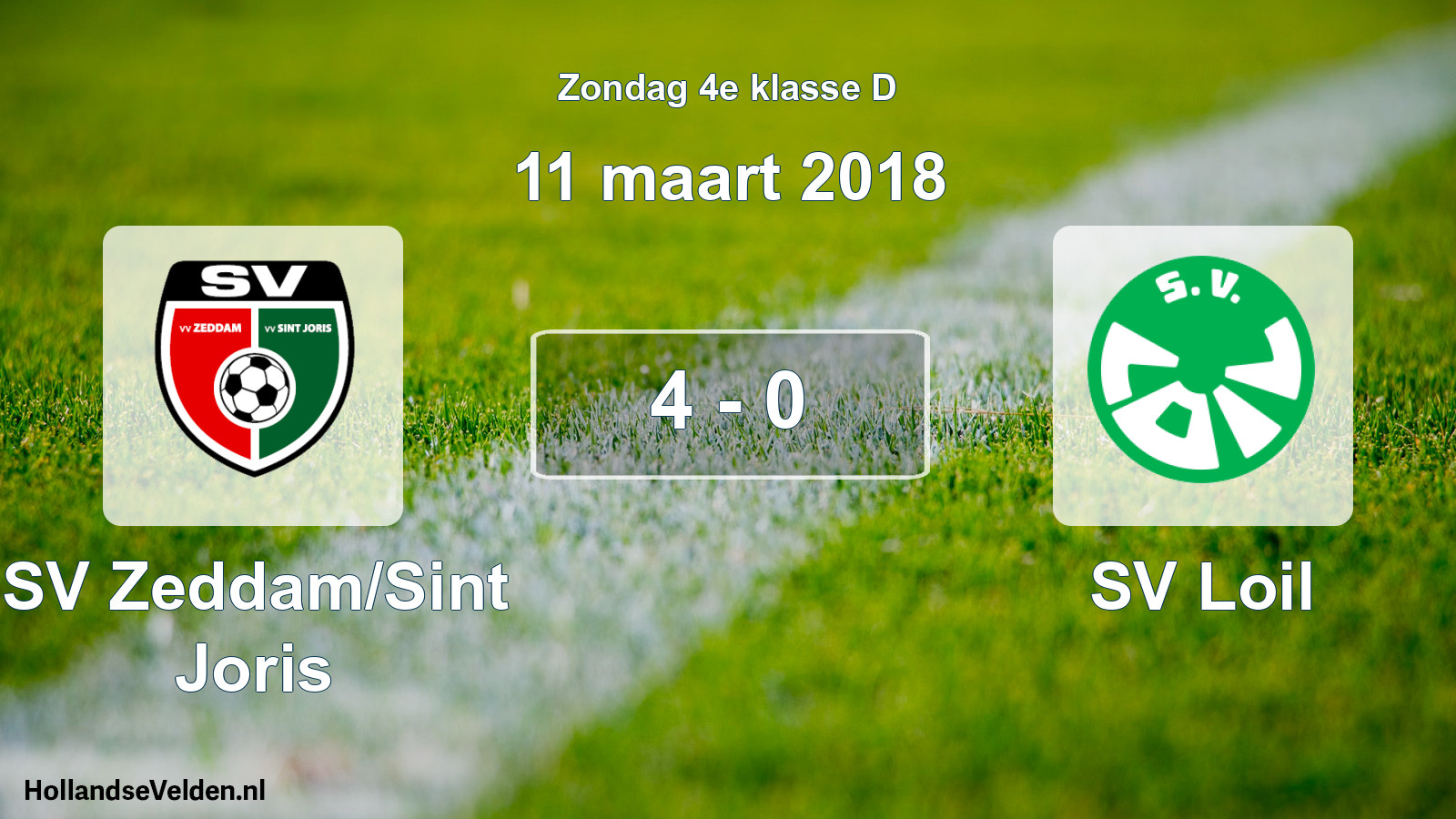 Total number of matches played: SV Zeddam/Sint Joris - SV Loil 4 - 0 (11 March 2018)