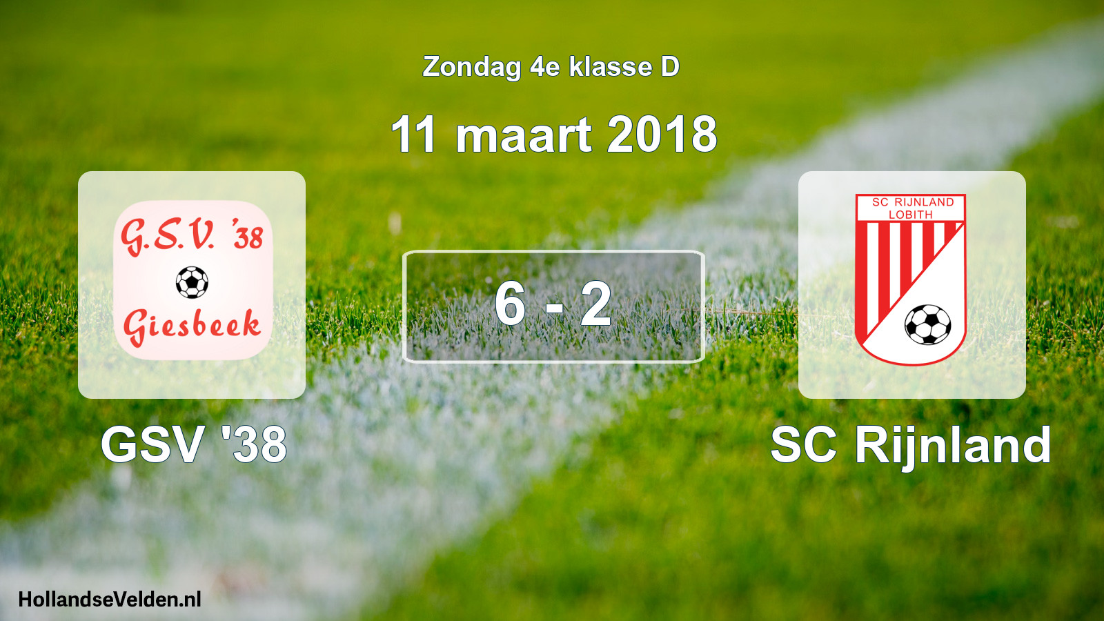 Total number of matches played: GSV '38 - SC Rijnland 6 - 2 (11 March 2018)