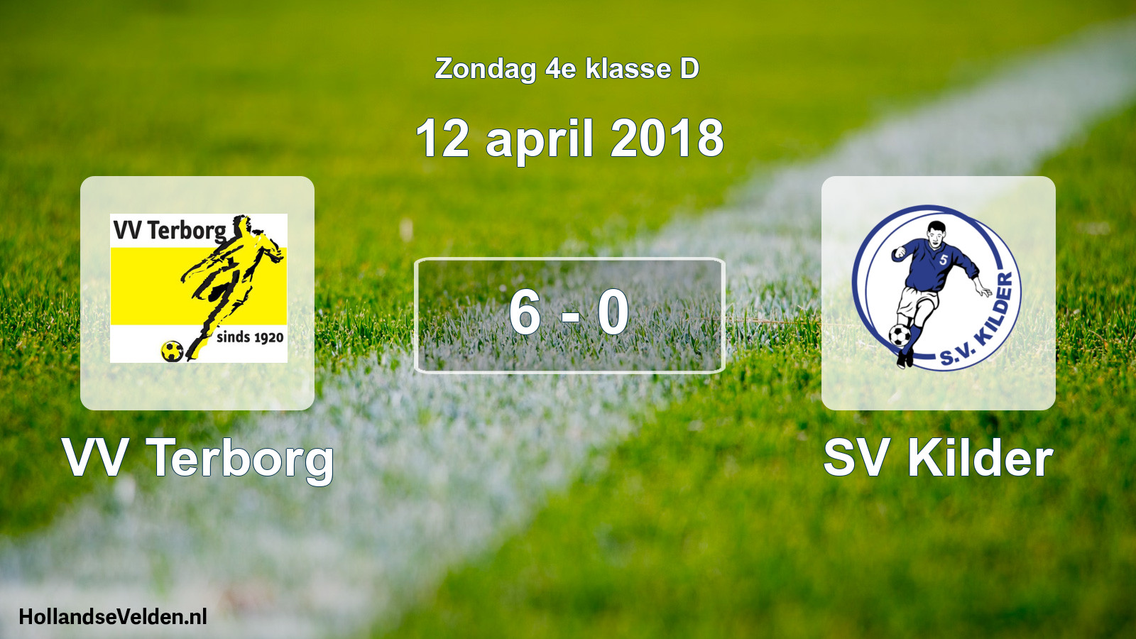 Total number of matches played: VV Terborg - SV Kilder 6 - 0 (12 April 2018)