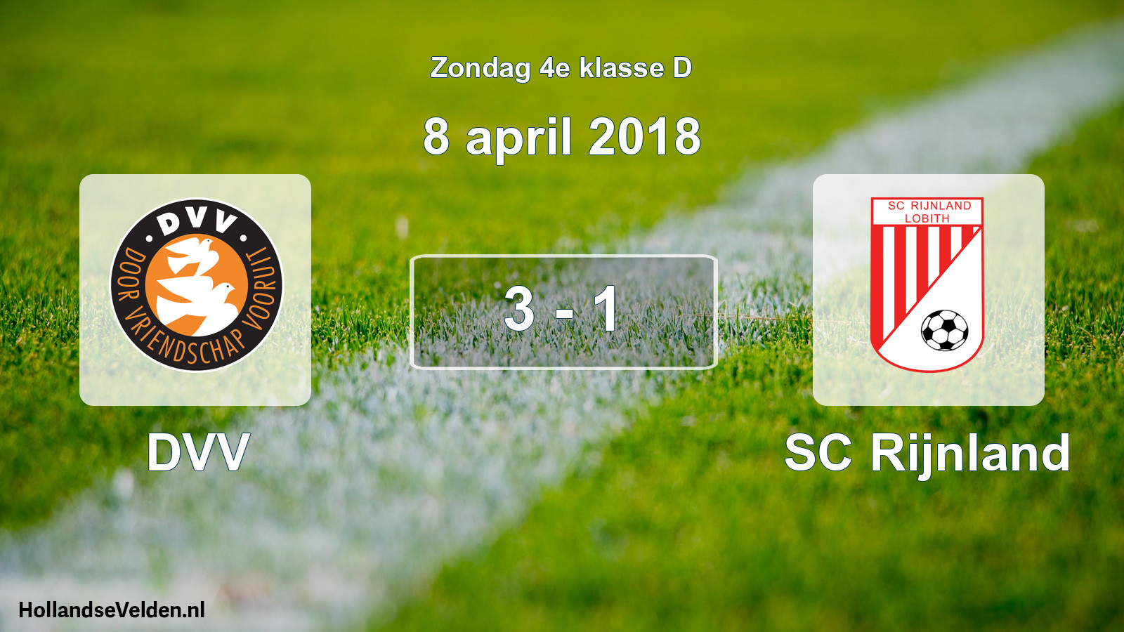 Total number of matches played: DVV - SC Rijnland 3 - 1 (8 April 2018)