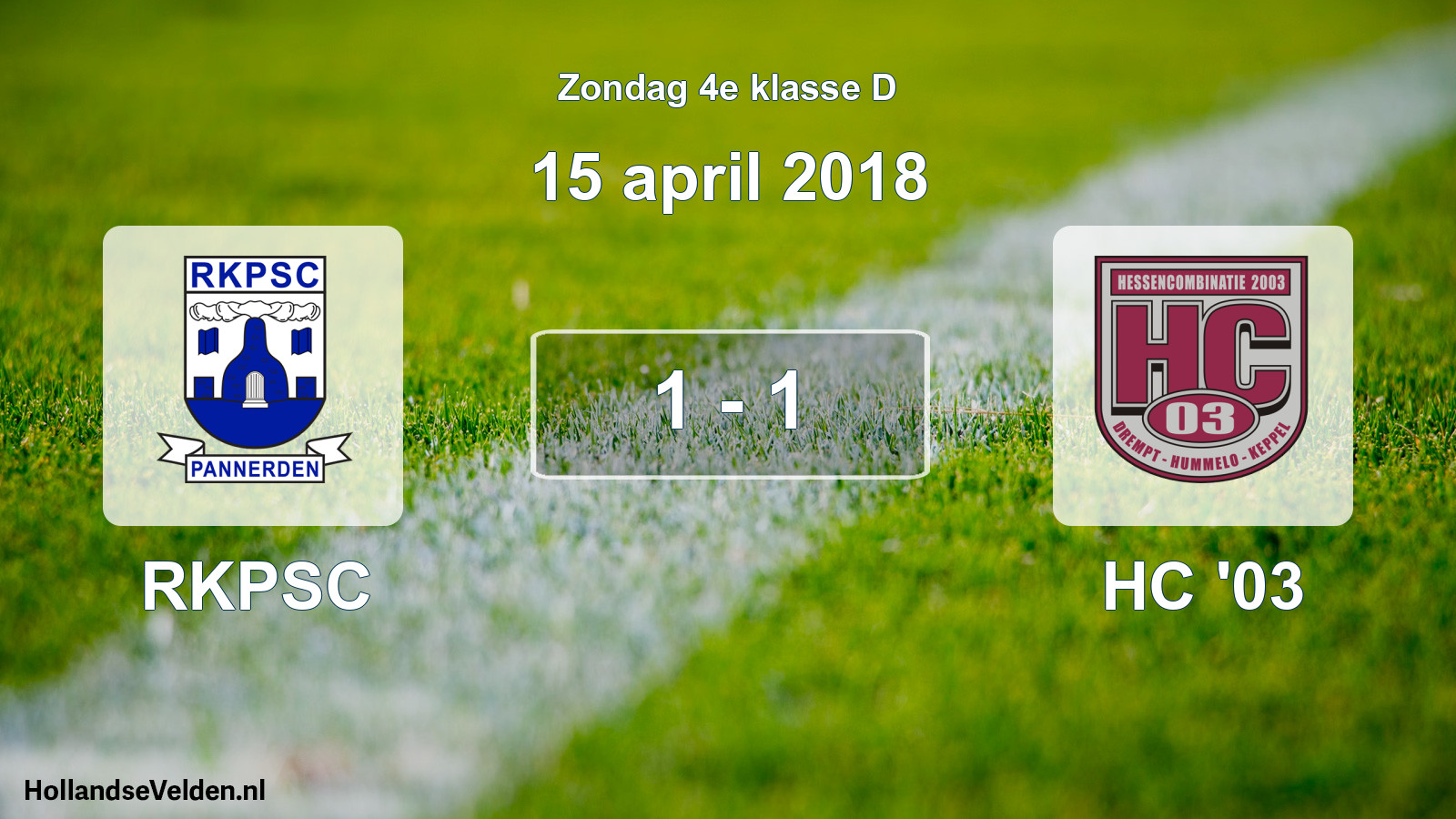 Total number of matches played: RKPSC - HC '03 1 - 1 (15 April 2018)