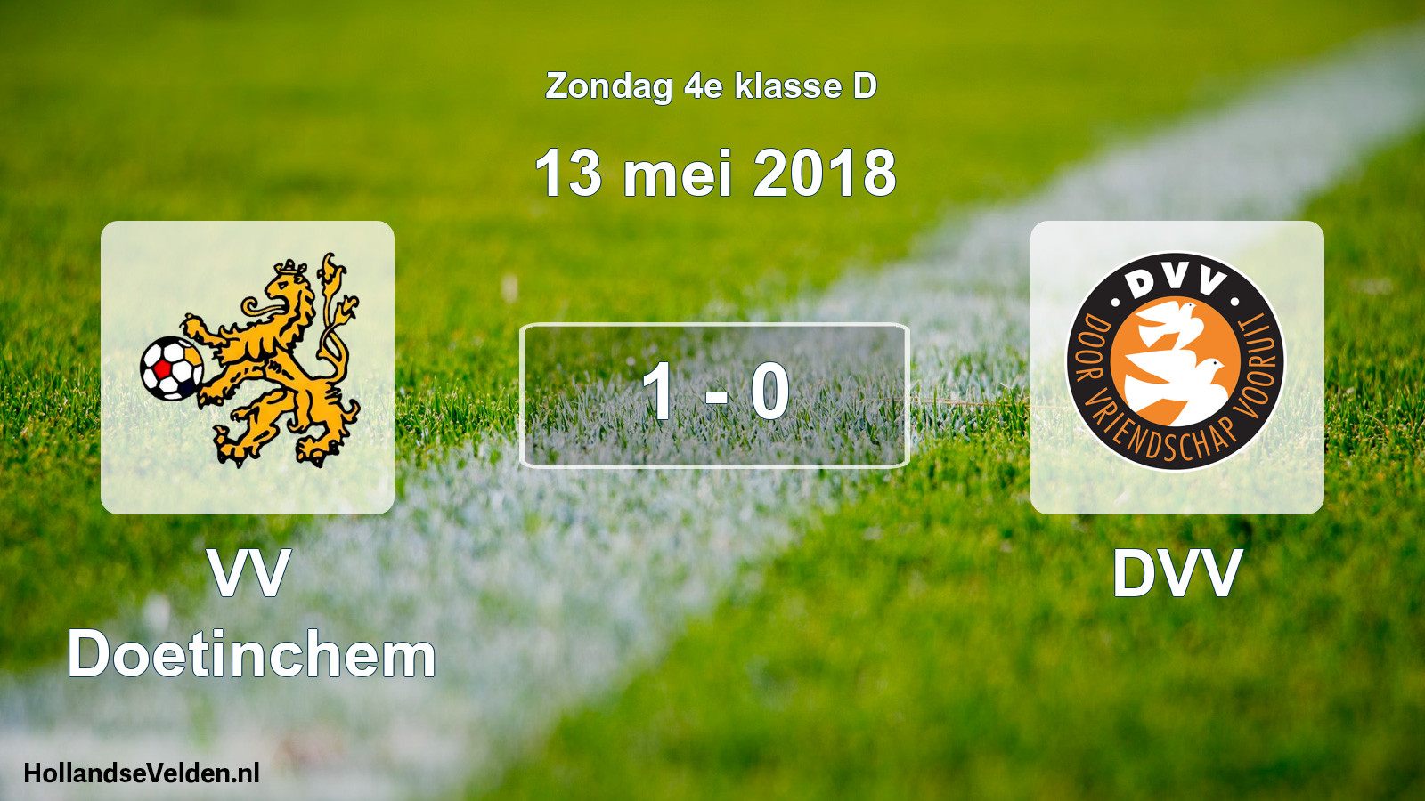 Total number of matches played: VV Doetinchem - DVV 1 - 0 (13 May 2018)