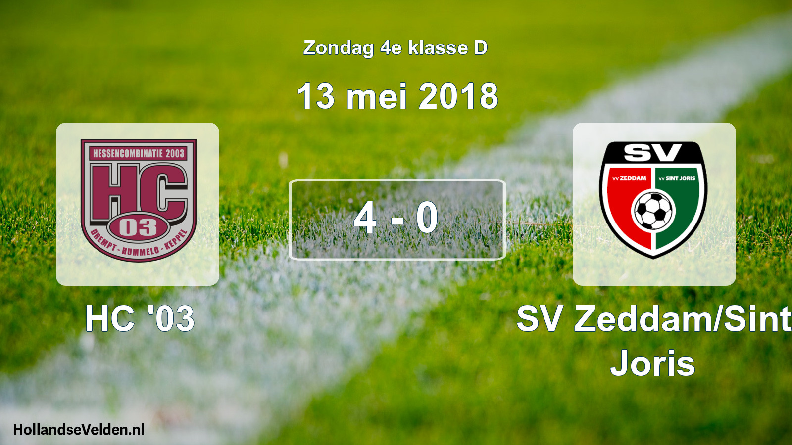 Total number of matches played: HC '03 - SV Zeddam/Sint Joris 4 - 0 (13 May 2018)