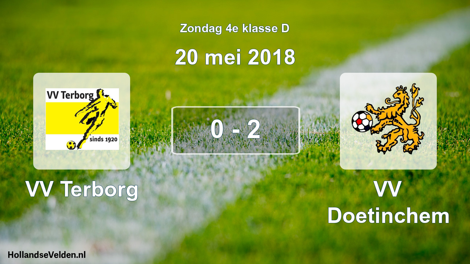 Total number of matches played: VV Terborg - VV Doetinchem 0 - 2 (20 May 2018)