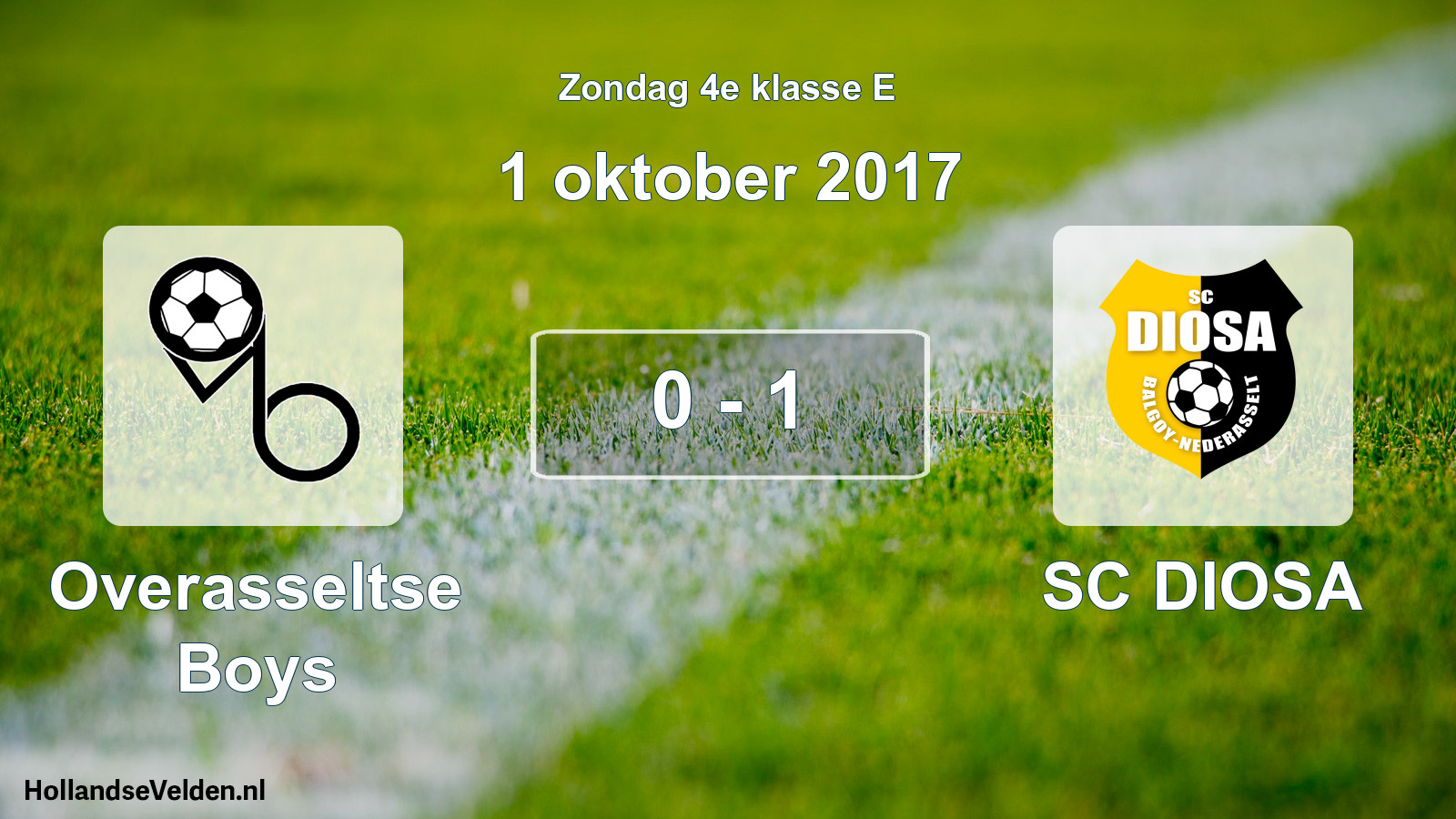 Total number of matches played: Overasseltse Boys - SC DIOSA 0 - 1 (1 October 2017)