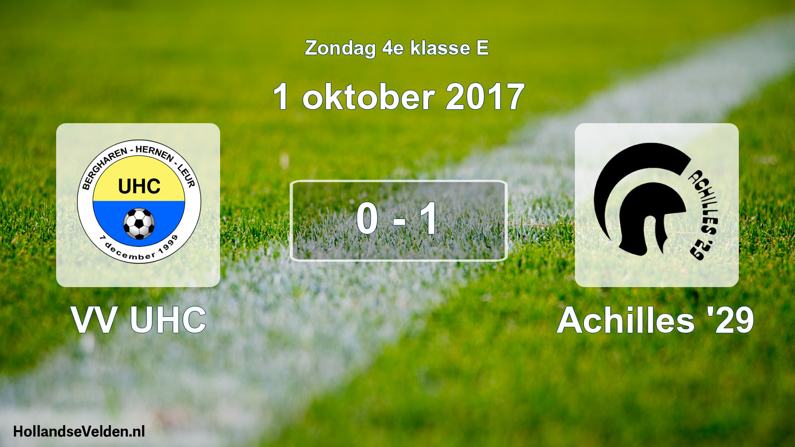 Total number of matches played: VV UHC - Achilles '29 0 - 1 (1 October 2017)