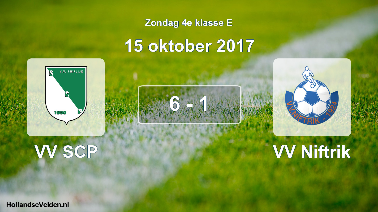 Total number of matches played: VV SCP - VV Niftrik 6 - 1 (15 October 2017)