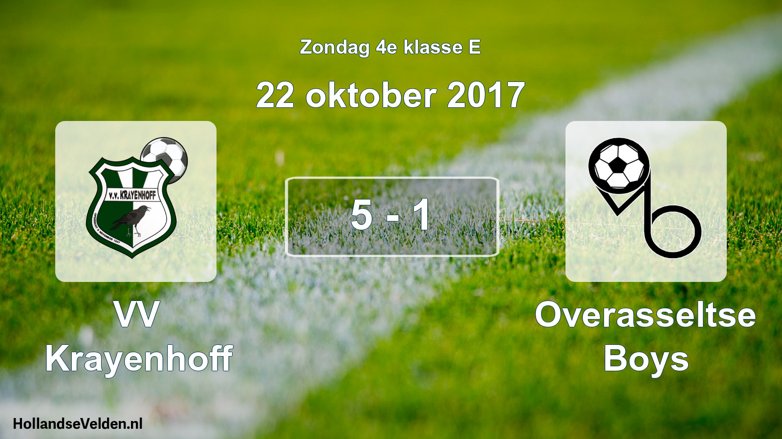 Total number of matches played: VV Krayenhoff - Overasseltse Boys 5 - 1 (22 October 2017)