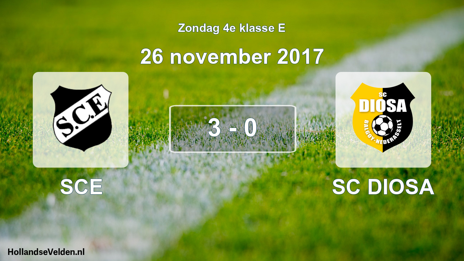 Total number of matches played: SCE - SC DIOSA 3 - 0 (26 November 2017)