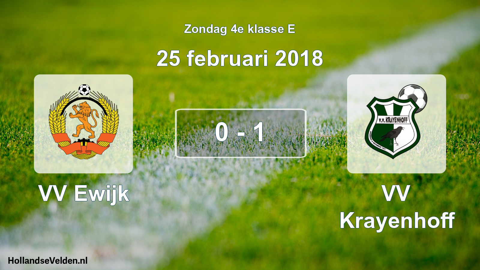 Total number of matches played: VV Ewijk - VV Krayenhoff 0 - 1 (25 February 2018)
