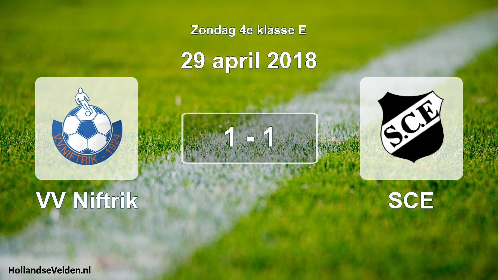Total number of matches played: VV Niftrik - SCE 1 - 1 (29 April 2018)