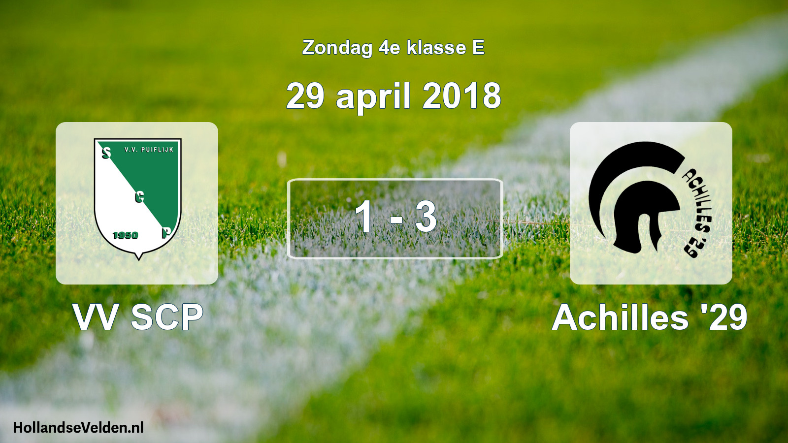 Total number of matches played: VV SCP - Achilles '29 1 - 3 (29 April 2018)