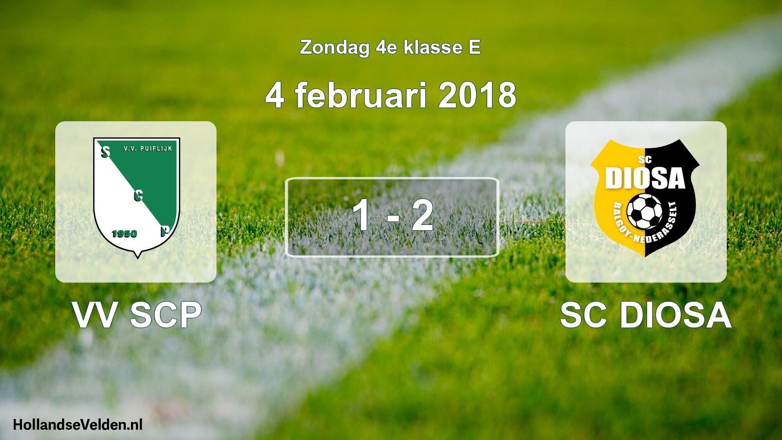 Total number of matches played: VV SCP - SC DIOSA 1 - 2 (4 February 2018)