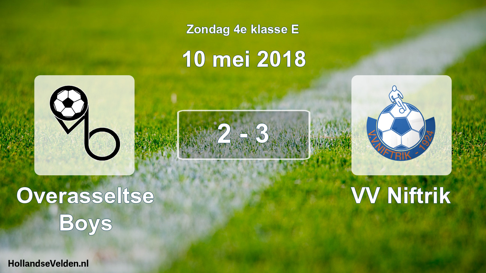 Total number of matches played: Overasseltse Boys - VV Niftrik 2 - 3 (10 May 2018)