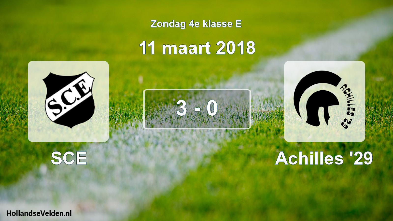 Total number of matches played: SCE - Achilles '29 3 - 0 (11 March 2018)