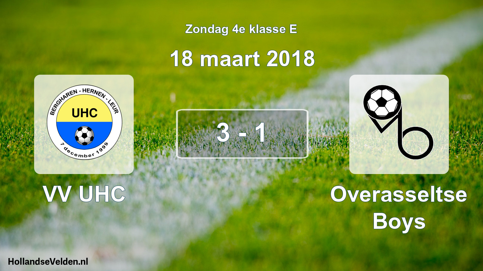 Total number of matches played: VV UHC - Overasseltse Boys 3 - 1 (18 March 2018)