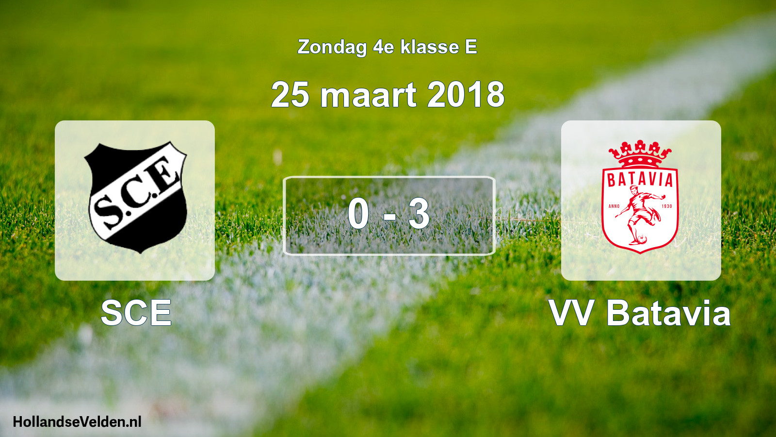 Total number of matches played: SCE - VV Batavia 0 - 3 (25 March 2018)