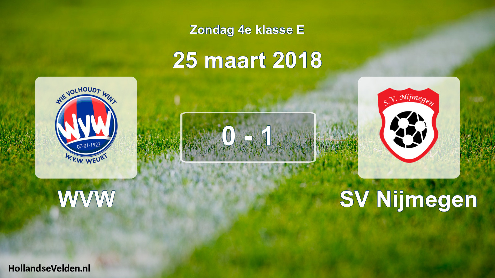Total number of matches played: WVW - SV Nijmegen 0 - 1 (25 March 2018)