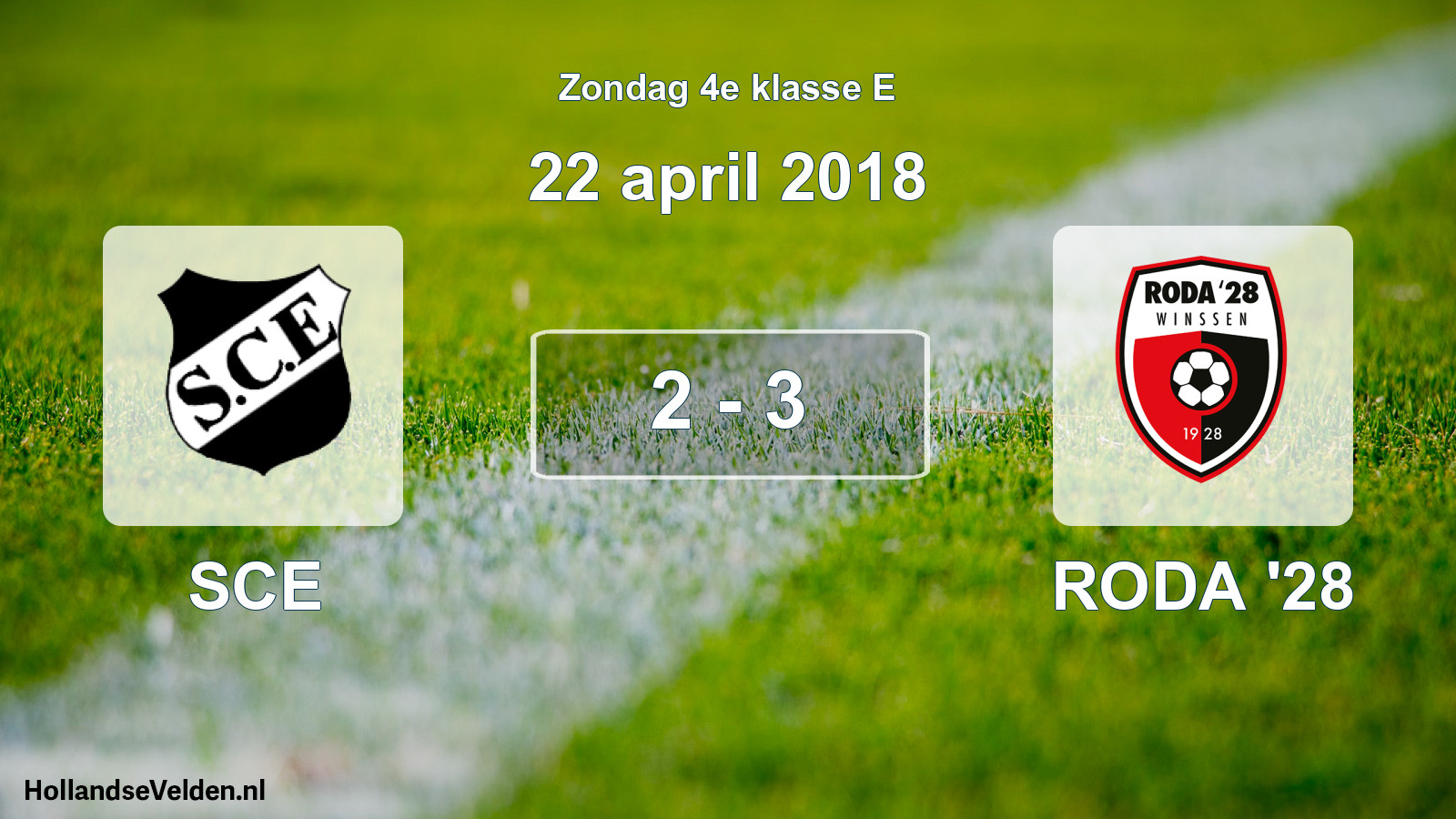 Total number of matches played: SCE - RODA '28 2 - 3 (22 April 2018)