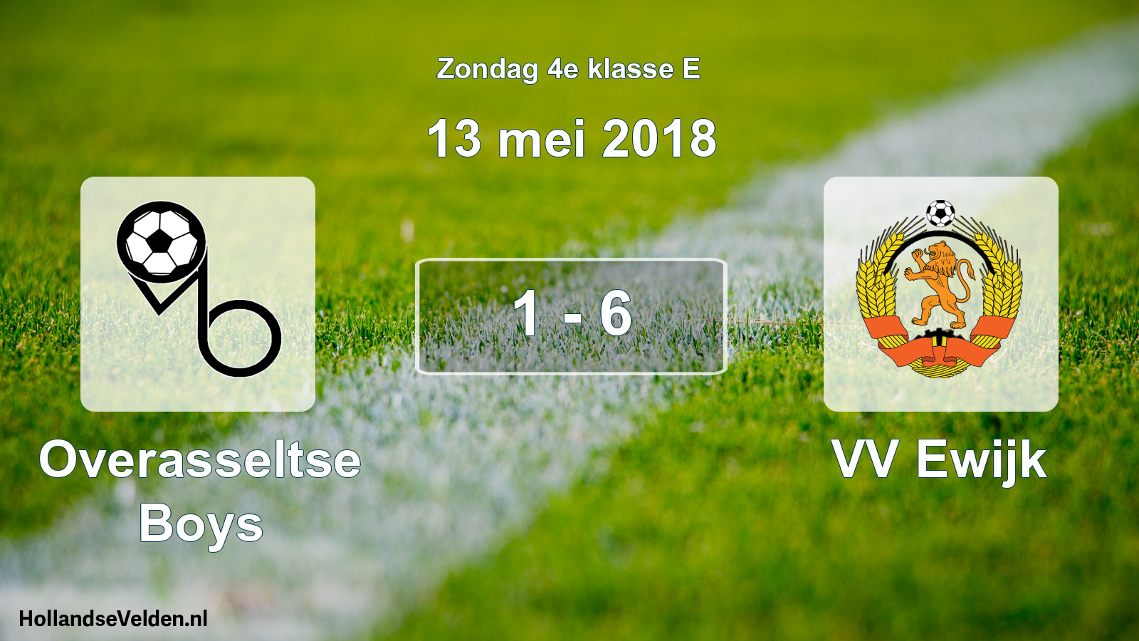 Total number of matches played: Overasseltse Boys - VV Ewijk 1 - 6 (13 May 2018)
