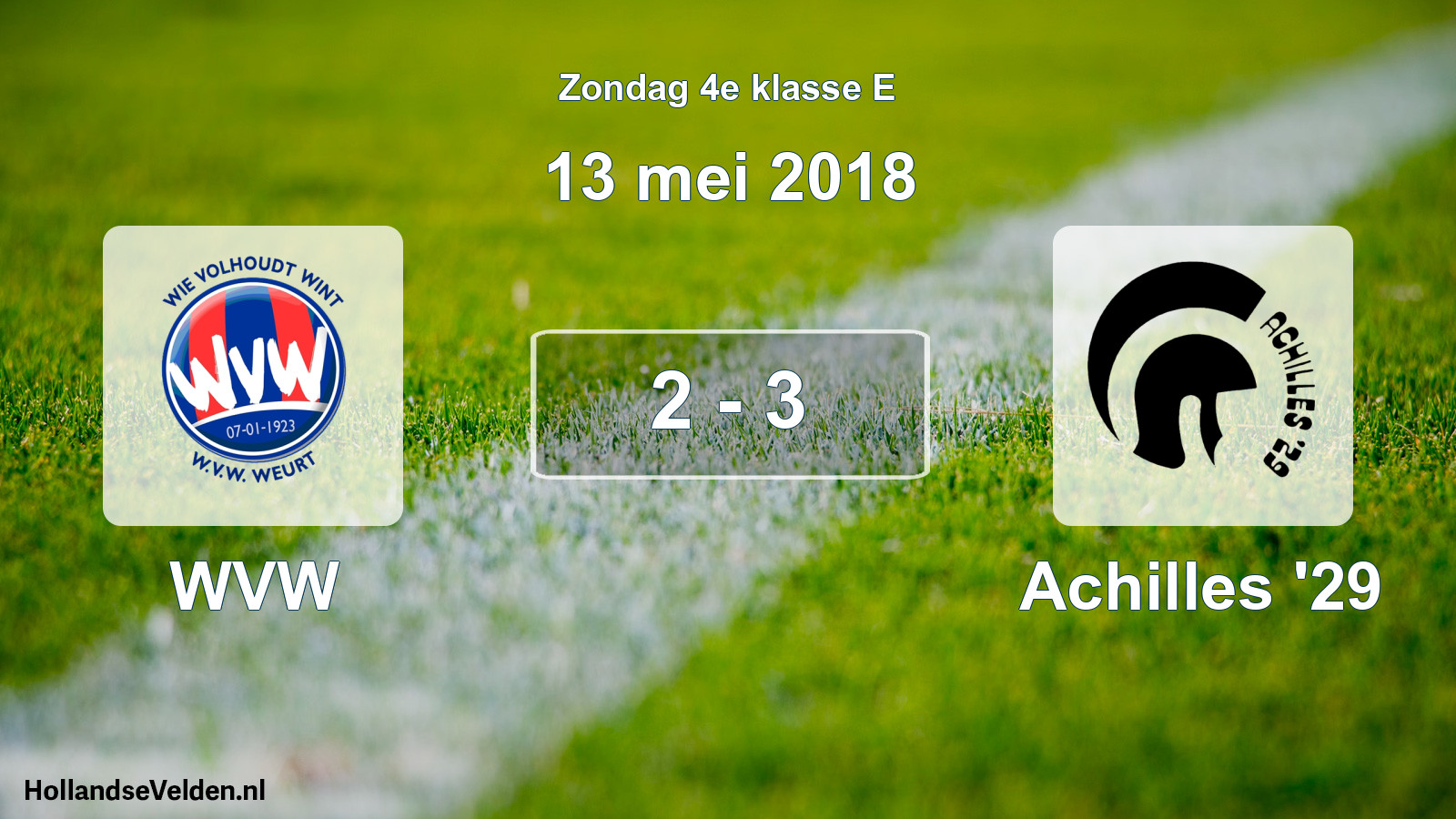 Total number of matches played: WVW - Achilles '29 2 - 3 (13 May 2018)