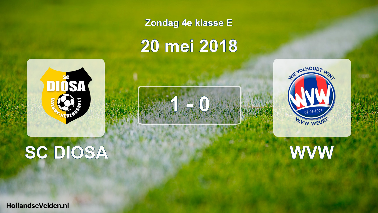 Total number of matches played: SC DIOSA - WVW 1 - 0 (20 May 2018)