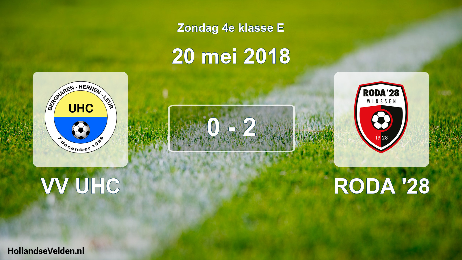 Total number of matches played: VV UHC - RODA '28 0 - 2 (20 May 2018)