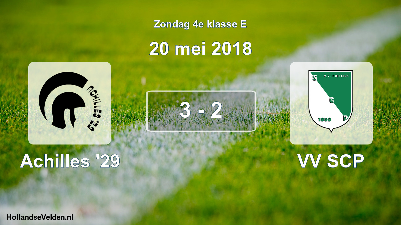 Total number of matches played: Achilles '29 - VV SCP 3 - 2 (20 May 2018)