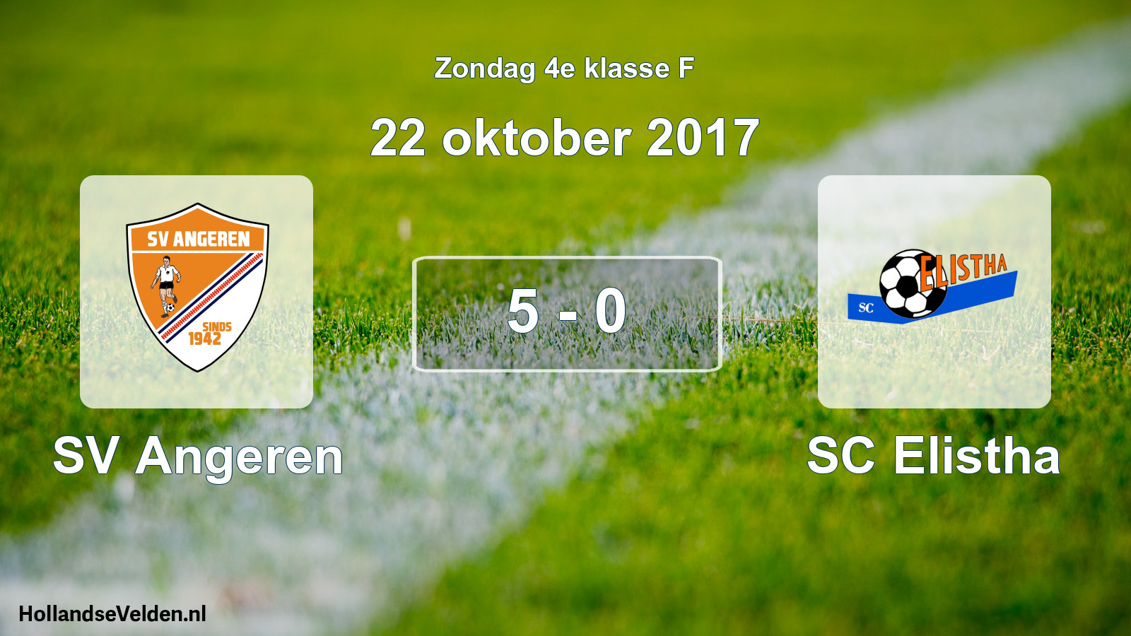 Total number of matches played: SV Angeren - SC Elistha 5 - 0 (22 October 2017)