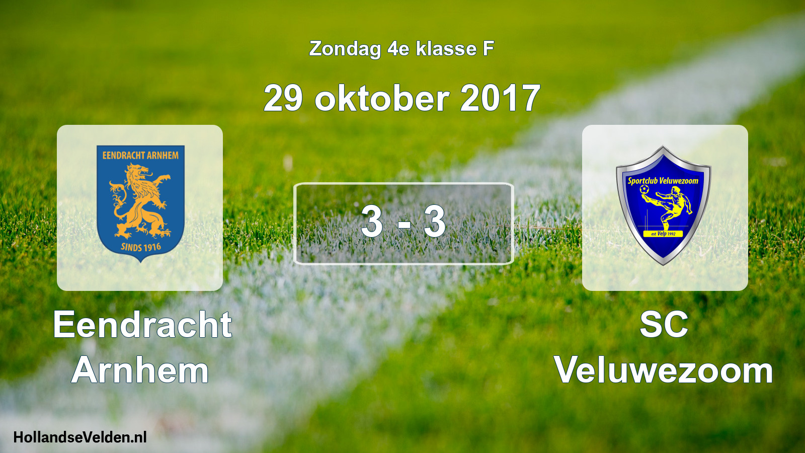 Total number of matches played: Eendracht Arnhem - SC Veluwezoom 3 - 3 (29 October 2017)