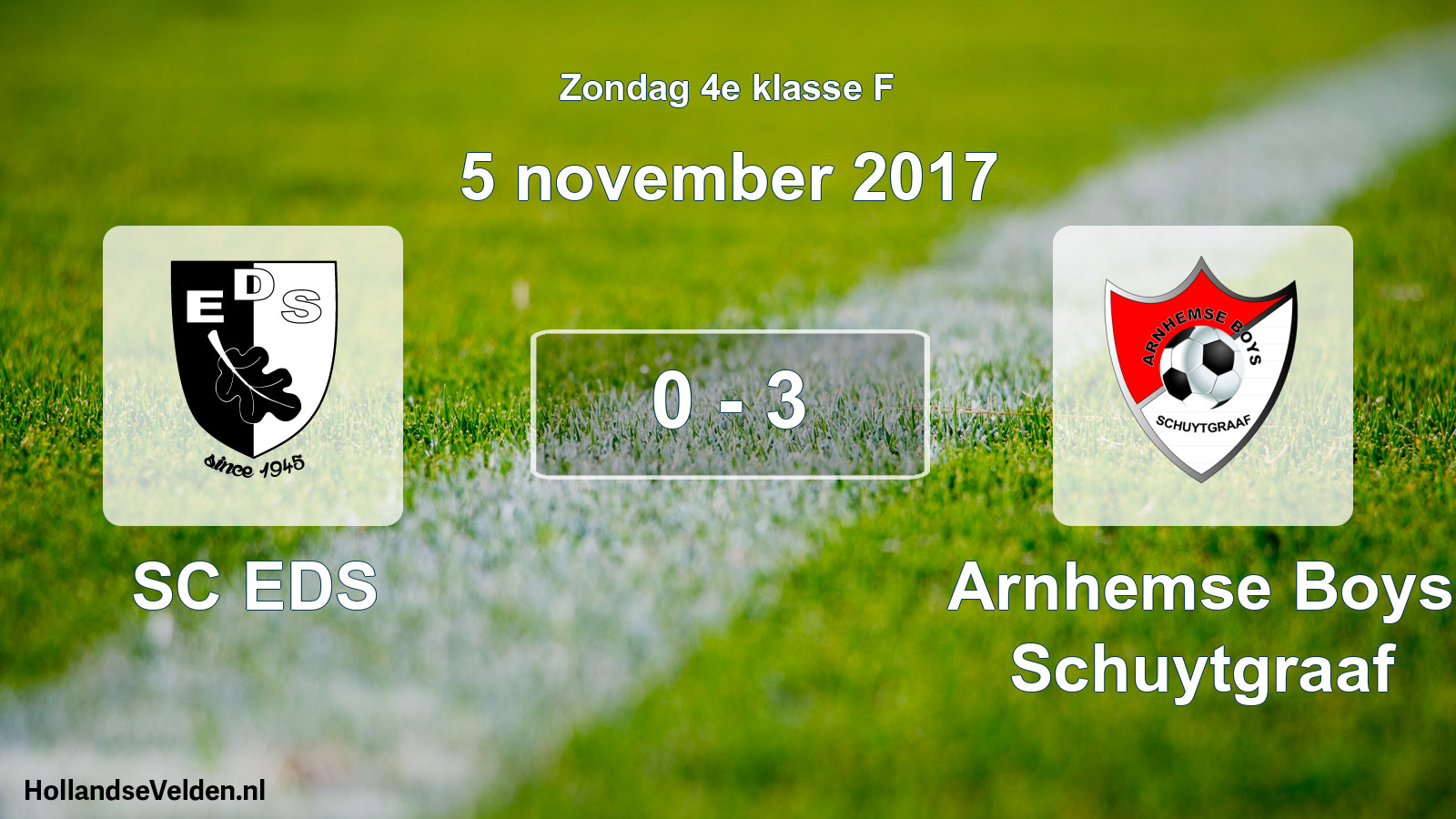 Total number of matches played: SC EDS - Arnhemse Boys Schuytgraaf 0 - 3 (5 November 2017)