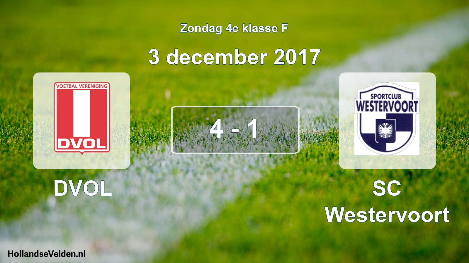 Total number of matches played: DVOL - SC Westervoort 4 - 1 (3 December 2017)