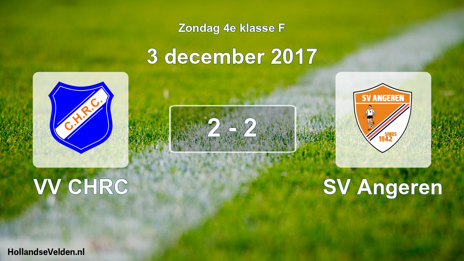Total number of matches played: VV CHRC - SV Angeren 2 - 2 (3 December 2017)