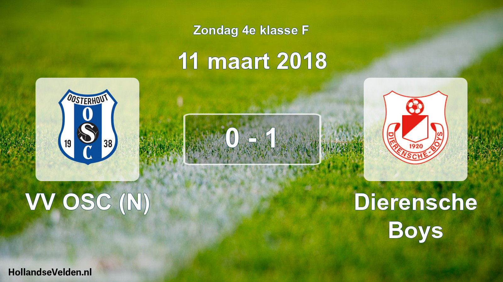 Total number of matches played: VV OSC (N) - Dierensche Boys 0 - 1 (11 March 2018)