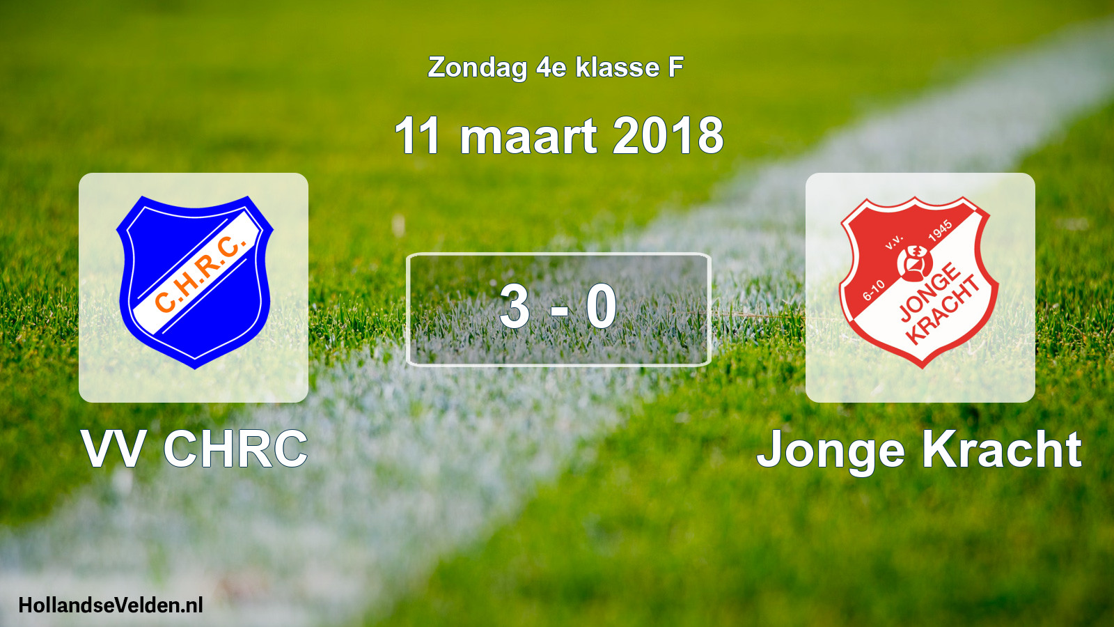 Total number of matches played: VV CHRC - Jonge Kracht 3 - 0 (11 March 2018)