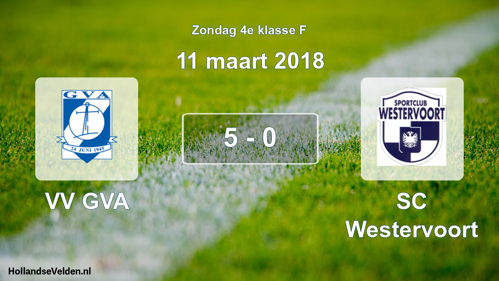 Total number of matches played: VV GVA - SC Westervoort 5 - 0 (11 March 2018)
