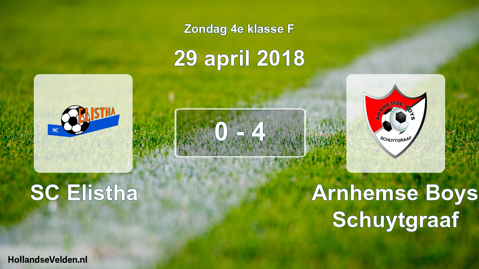 Total number of matches played: SC Elistha - Arnhemse Boys Schuytgraaf 0 - 4 (29 April 2018)